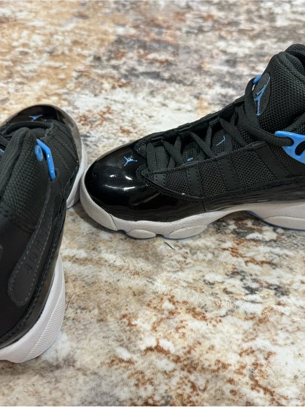 Jordan Kids' Black with University Blue Jumpman Sneakers